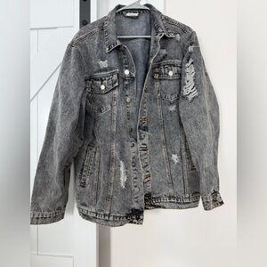 Umgee Distressed Gray Jean Jacket